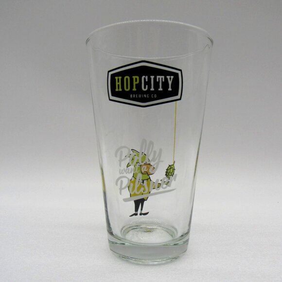 HOP CITY Brewing Co Beer Pint Glass Polly Bird and Hopbot IPA - Picture 4 of 12
